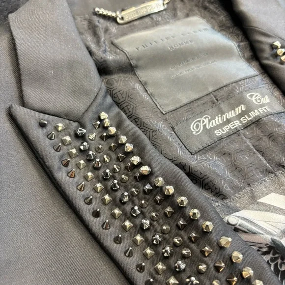 Philipp Plein Black Studded Blazer
